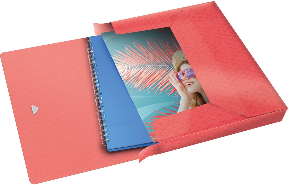 Esselte Colour'Breeze elastobox, ft A4, 2,5 cm, koraal