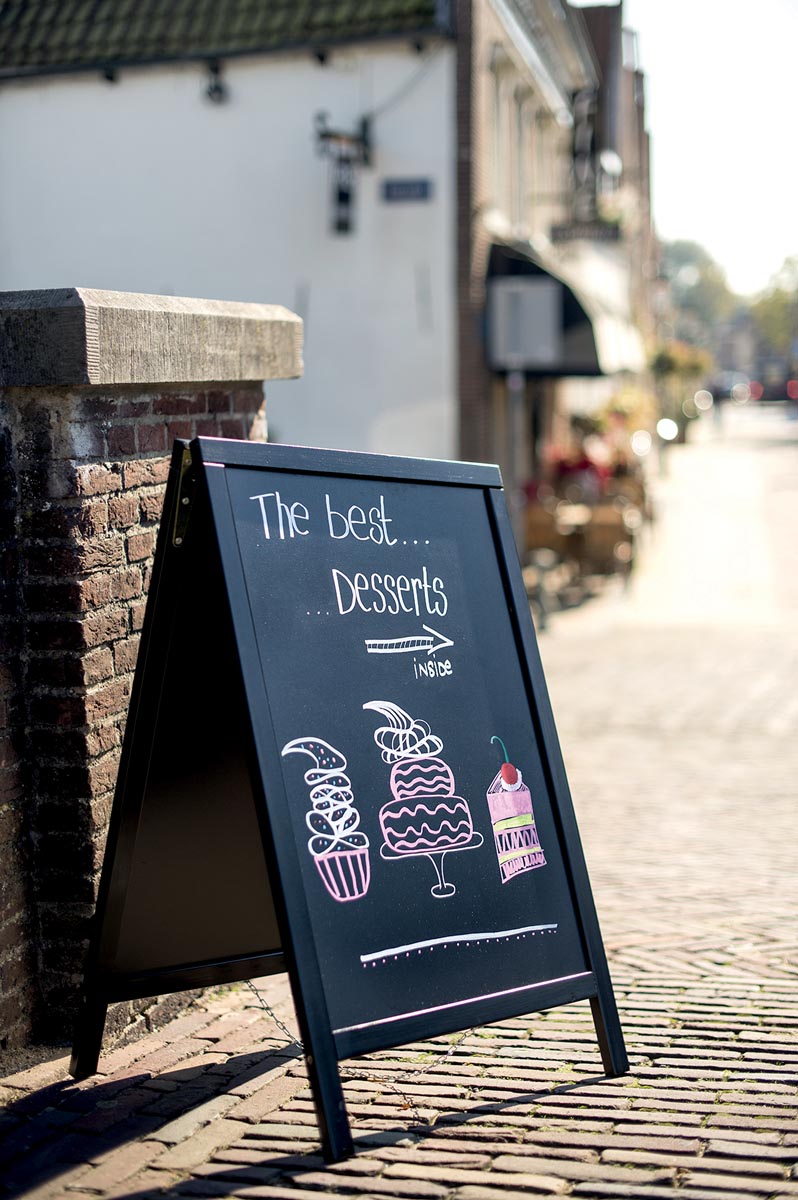 Securit stoepbord Sandwich ft 70 x 125 cm, zwart