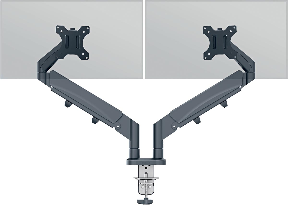Leitz Ergo ruimtebesparende monitorarm, dubbel, grijs