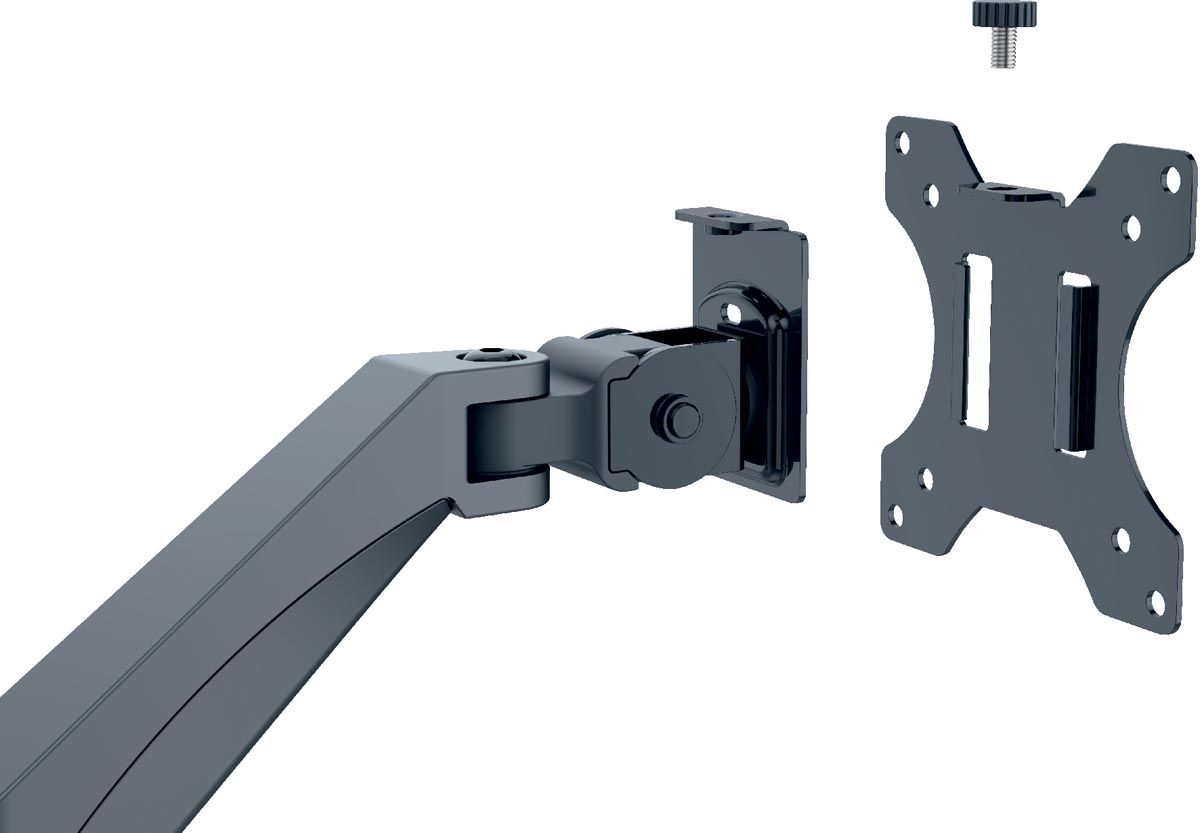 Leitz Ergo ruimtebesparende monitorarm, dubbel, grijs