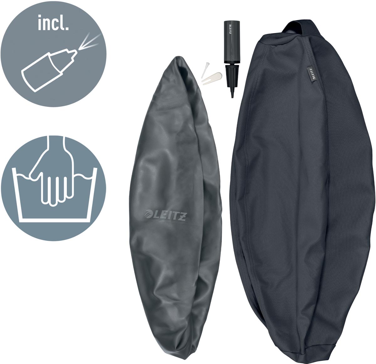 Leitz Ergo actieve zitbal, anti-rol, 65 cm, grijs