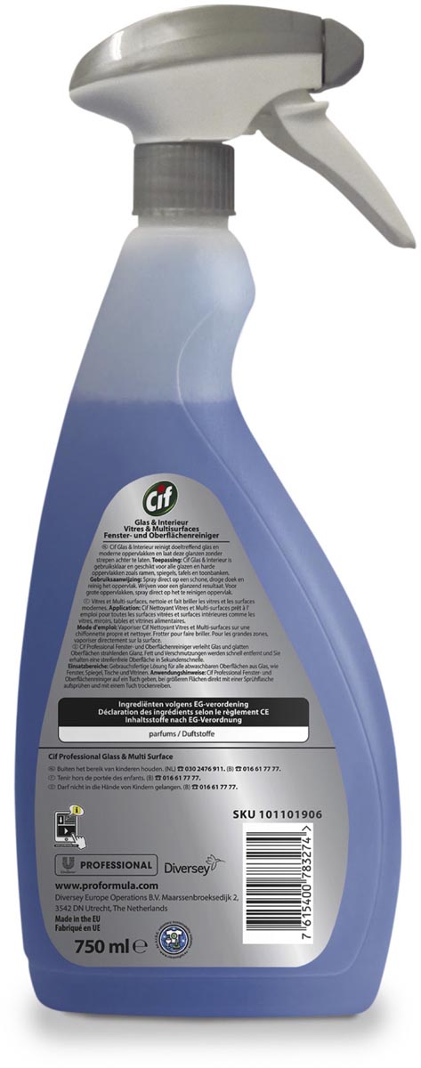 Cif glas- en interieurreiniger, flacon van 750 ml