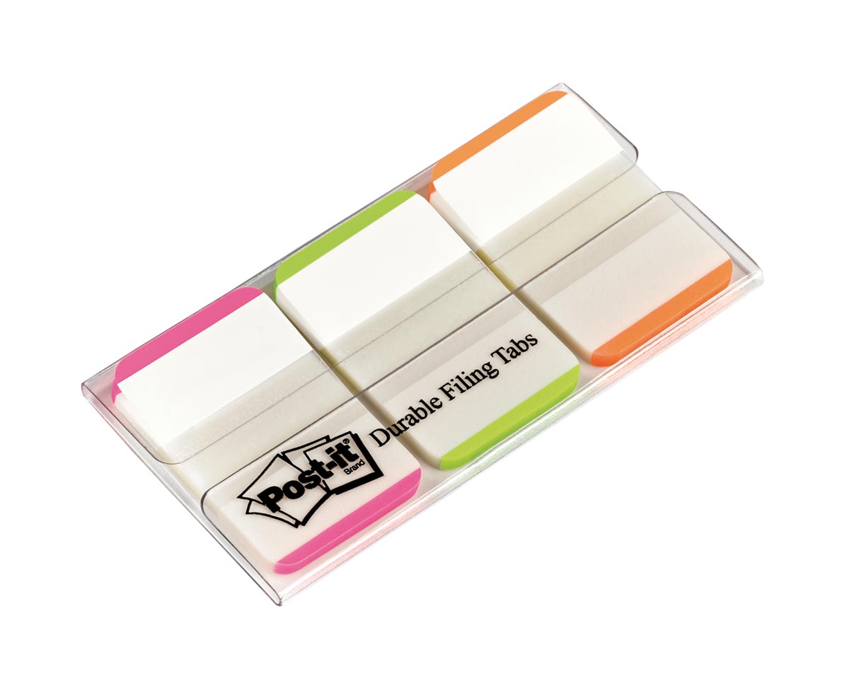 Post-it Index Strong tabs wit met gekleurde rand 25,4 x 38 mm 3 kleuren 66 tabs