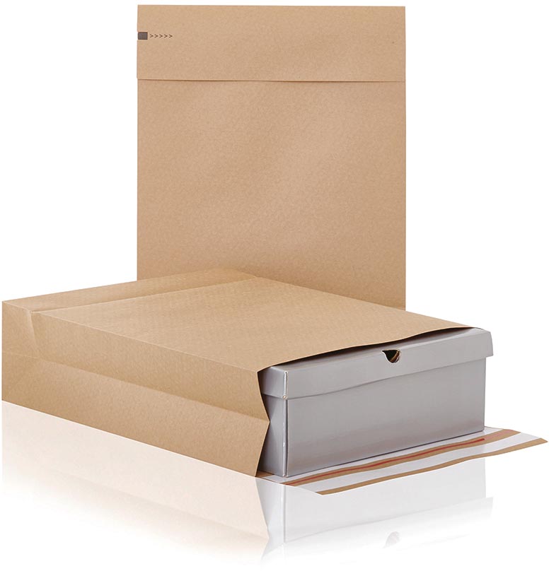 e-Green enveloppen met blokbodem, ft 350 x 450 x 120 + 100 mm, doos van 200 stuks