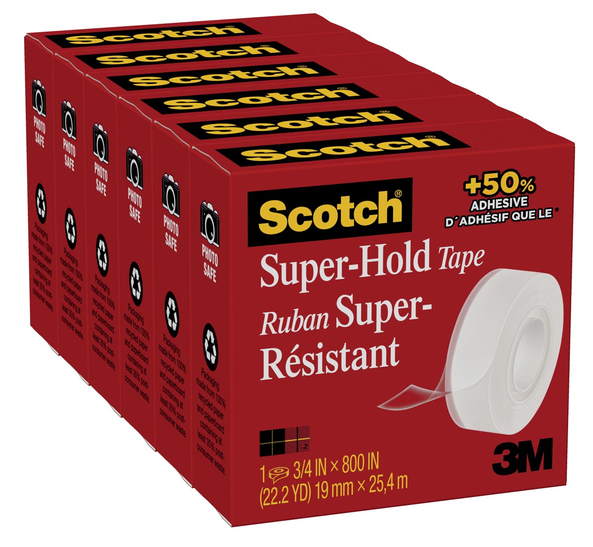Scotch plakband Super Hold transparant 19 mm x 25,4 m 6 rollen