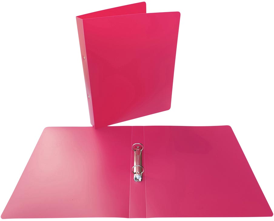 Alpha ringmap, voor ft A4, uit PP, 2 ringen van 25 mm, roze