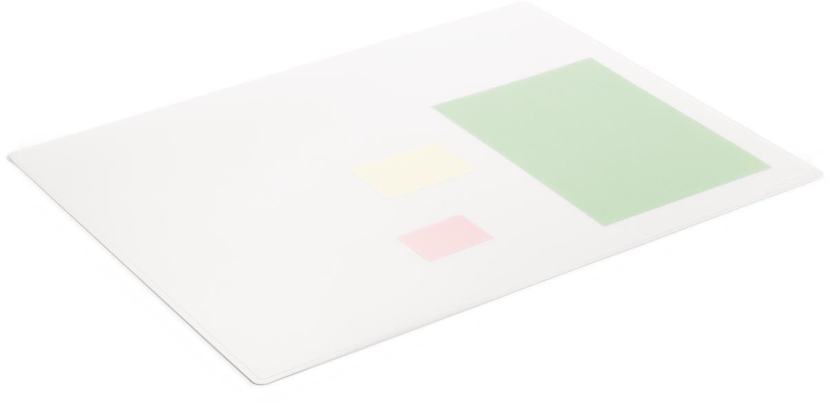 Durable schrijfonderlegger met siergroef, PP, ft  650 x 500 mm, transparant wit