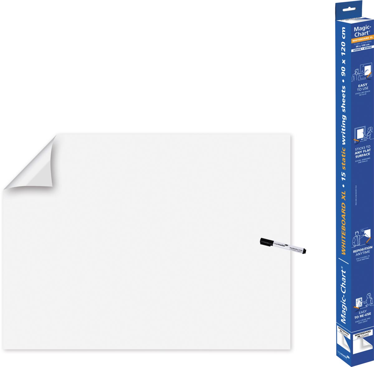 Legamaster Magic-Chart whiteboard folie wit 90 x 120 cm rol 15 vel