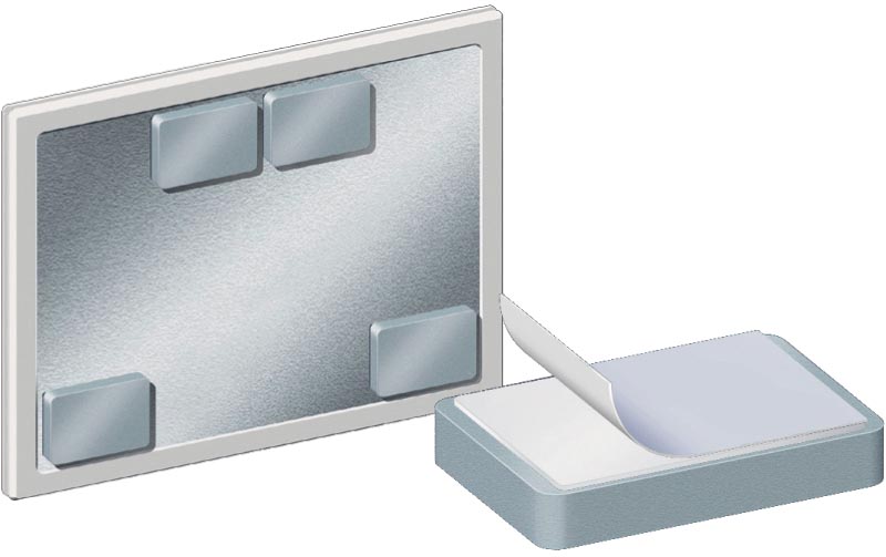 Legamaster blokmagneet zelfklevend grijs 5 x 7,5 x 1,2 cm rubberen laag