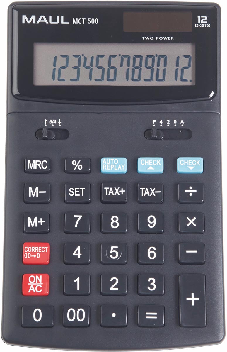 Maul MCT 500 bureaurekenmachine zwart Check & Correct