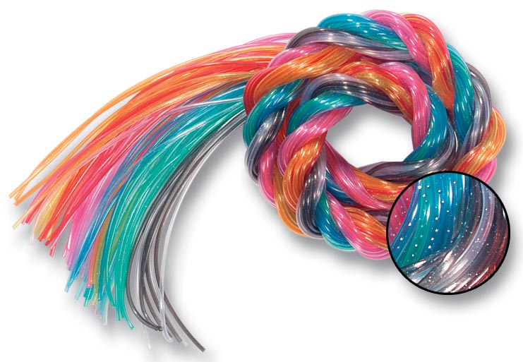 Folia scoubidou draad met glitter 50 draden 10 geassorteerde kleuren 1 m lengte 1,8 mm dikte