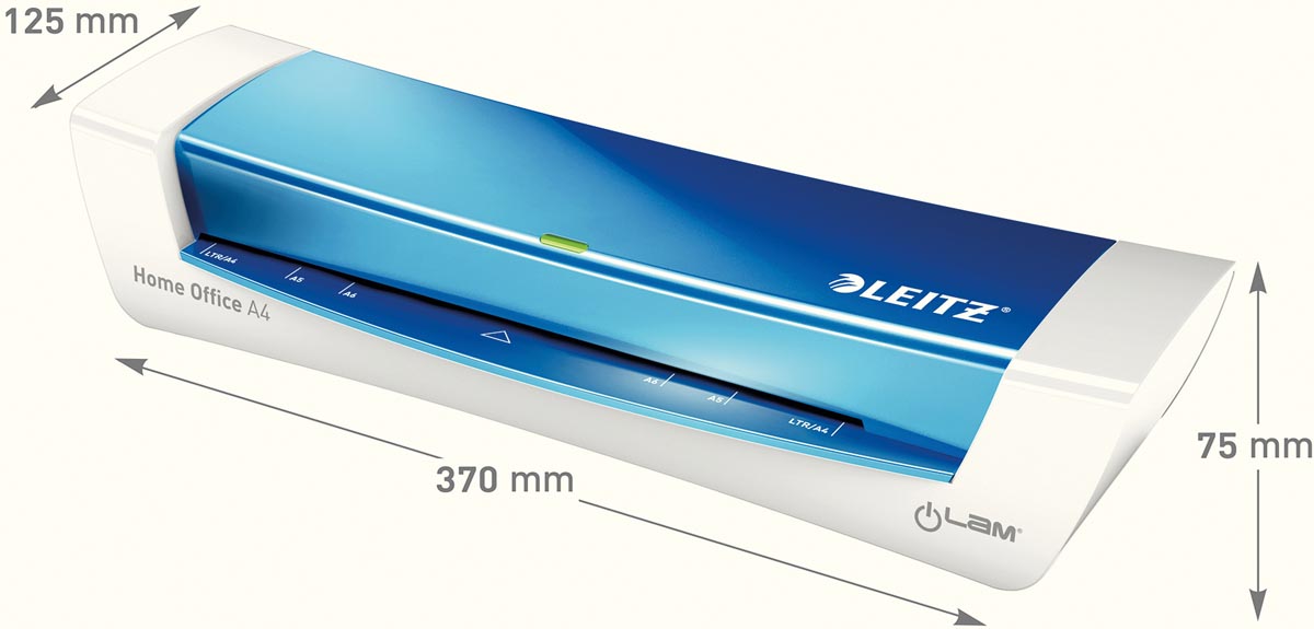Leitz iLAM Home Office lamineermachine A4 blauw 457x172x117 mm