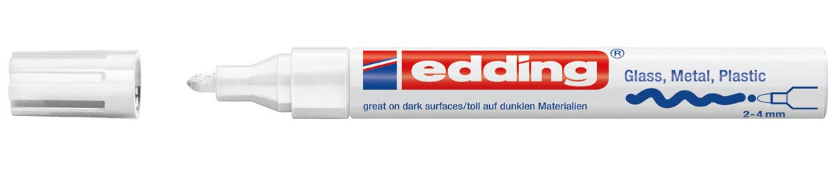 edding glanslakmarker E-750 wit lakachtig dekkende inkt