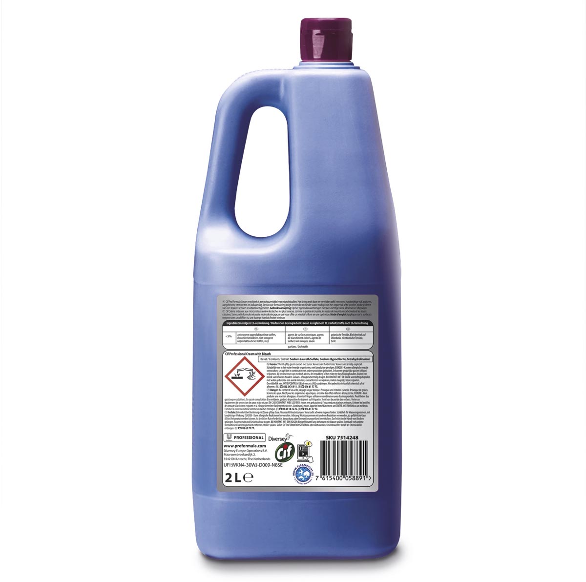 Cif schuurcrème met bleekwater 2 liter flacon