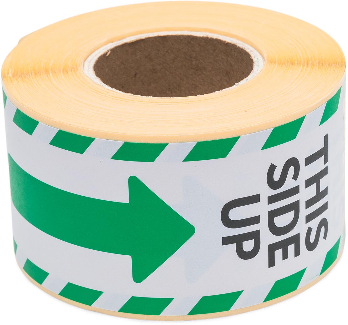Rillprint etiketten This side up groen 46 x 125 mm rol 250 stuks