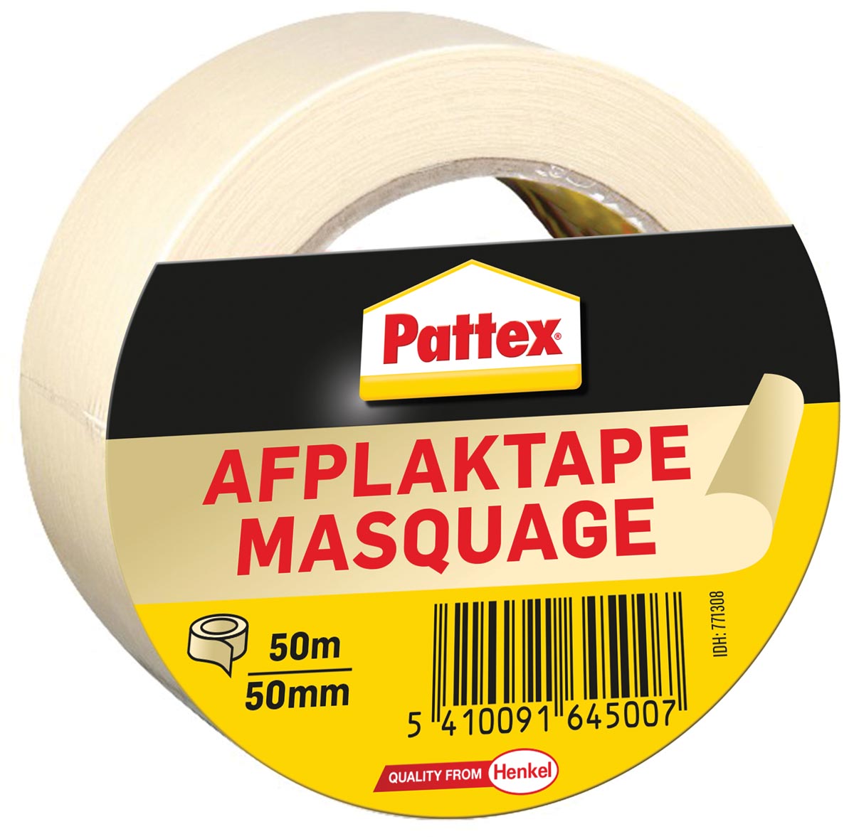 Pattex Afplaktape 50 m lengte 50 mm breedte