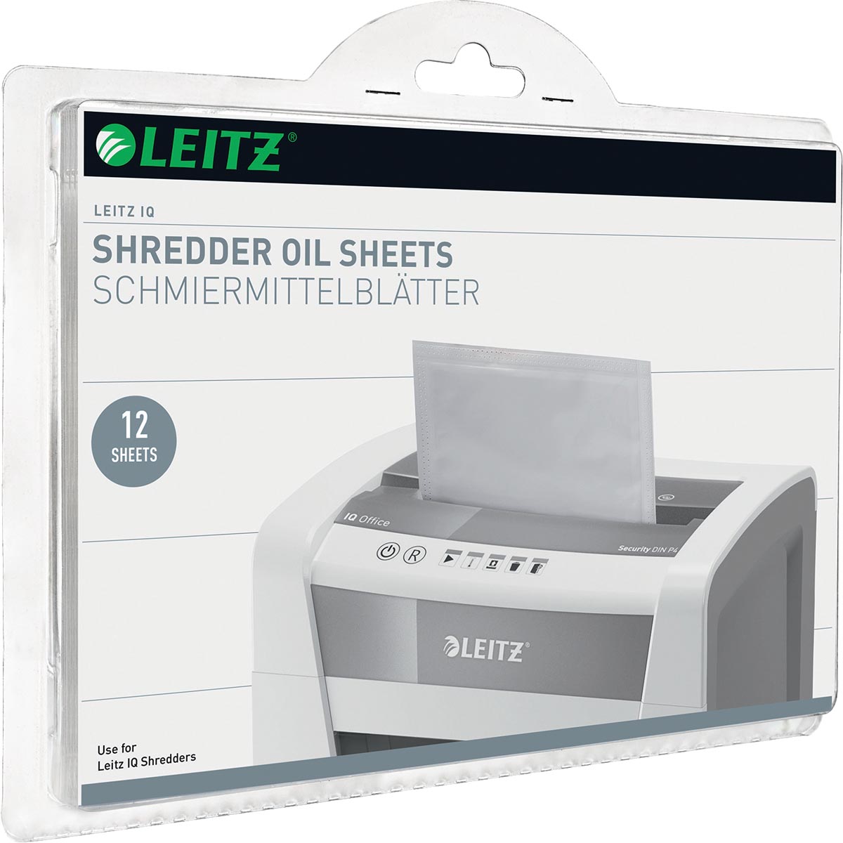 Leitz IQ olievellen voor papiervernietigers pak van 12 vel 240x170 mm