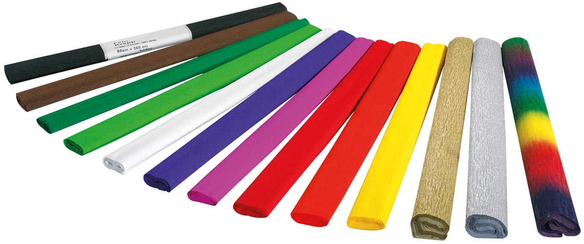 Folia crêpepapier wit 250 x 50 cm 42 gram ecologisch