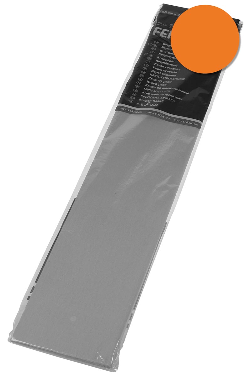 Folia crêpepapier lichtoranje 250 x 50 cm 32 gram ecologisch papier