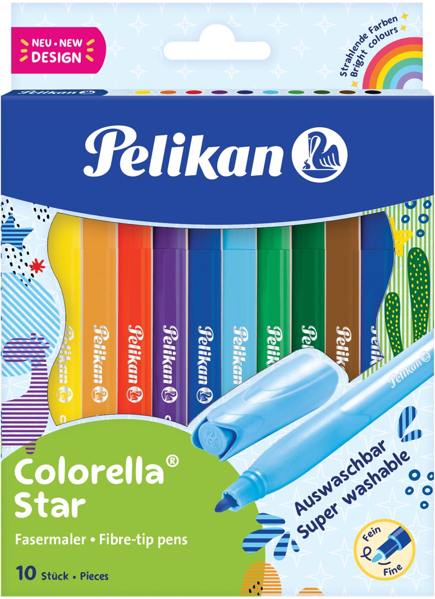 Pelikan Colorella Star viltstiften set 10 stuks multicolor in kartonnen doosje