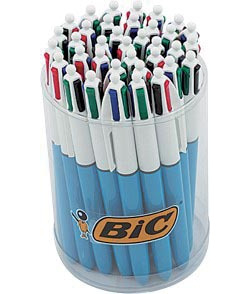 Bic Colours Original 4-kleurenbalpen, medium, klassieke inktkleuren, tubo van 36 stuks