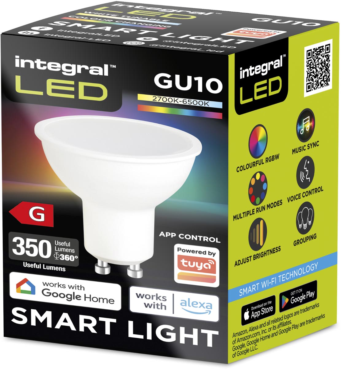 Integral Smart LED spot GU10 RGBW 2700-6500K 4,9W 350 lumen
