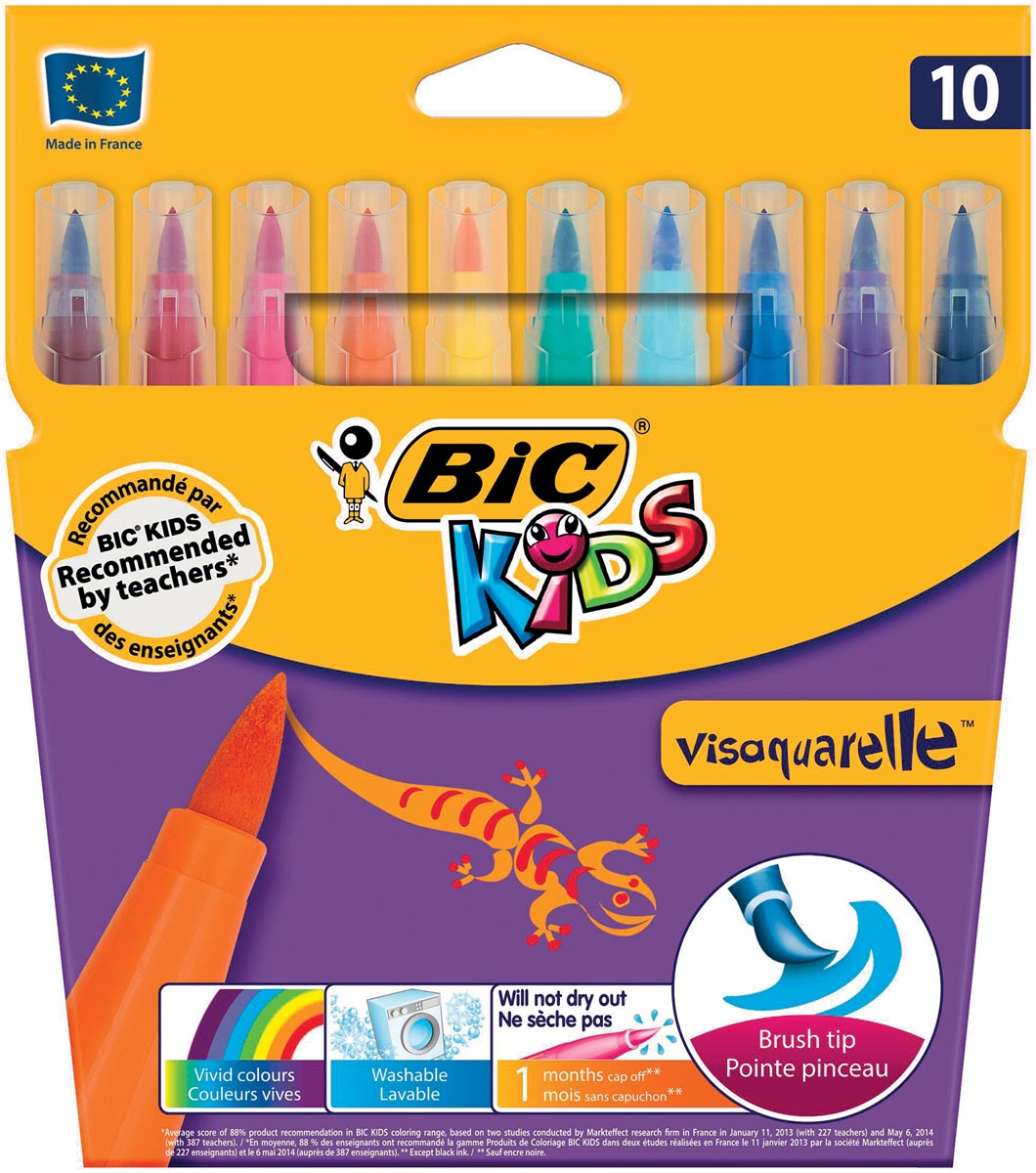 Bic Kids penseelstift Visaquarelle etui 10 stuks inkt