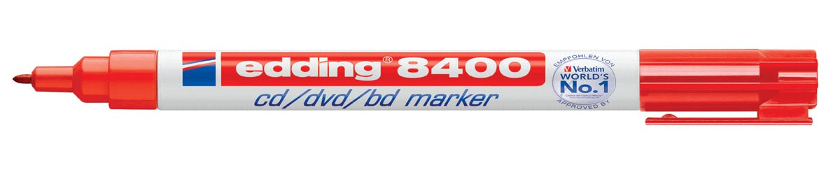 edding permanent marker CD/DVD/BD rood 0.5 mm puntdikte waterbestendig