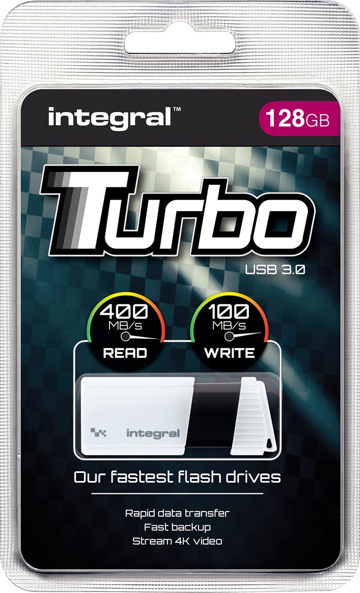 Integral Turbo USB 3.0 stick 128 GB wit