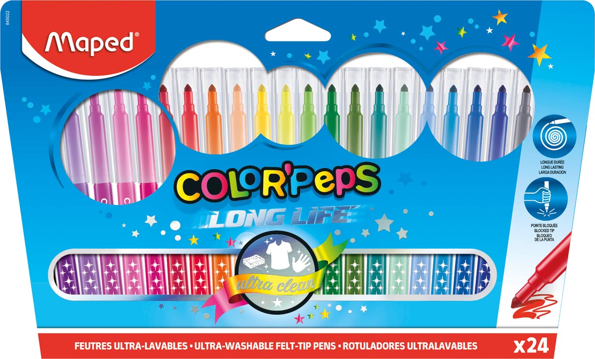 Maped Viltstift Color'Peps 24 stiften in kartonnen etui
