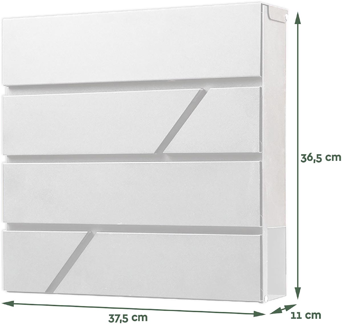 Brasq Brievenbus Deluxe PB200 wit gegalvaniseerd staal 37,5 x 36,5 x 11 cm