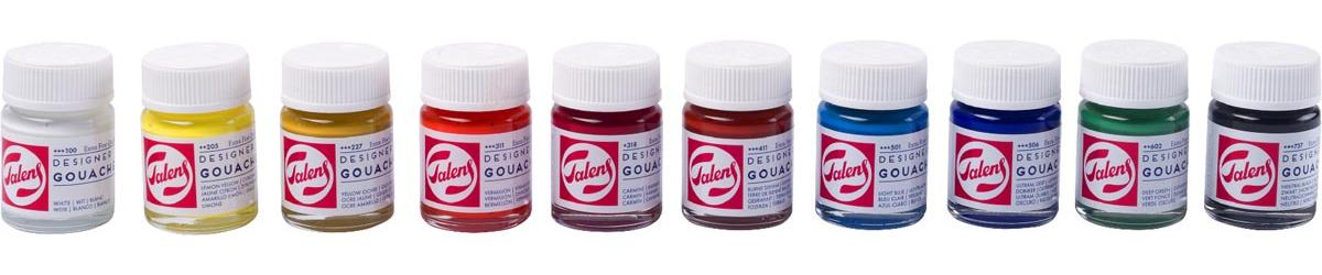 Talens plakkaatverf extra fijn set 10 flacons 16 ml