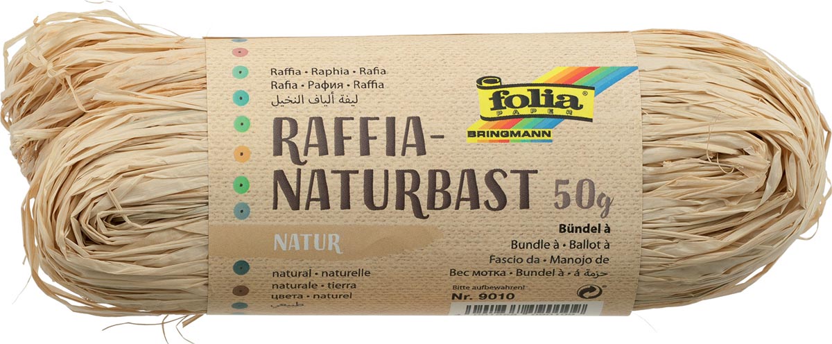 Folia raffia naturel knutselmateriaal 50 g