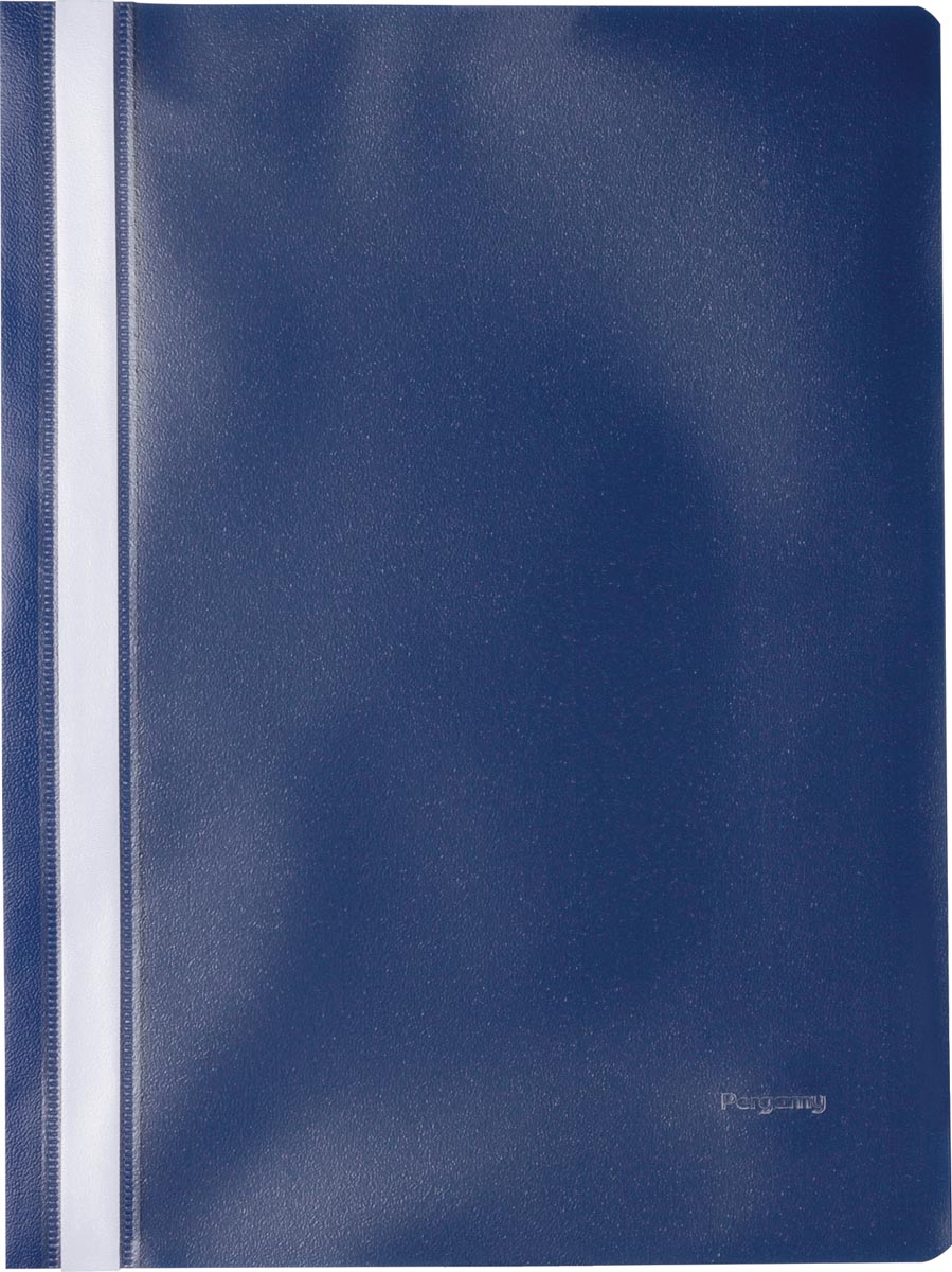 Pergamy snelhechtmap A4 PP donkerblauw pak van 25 stuks