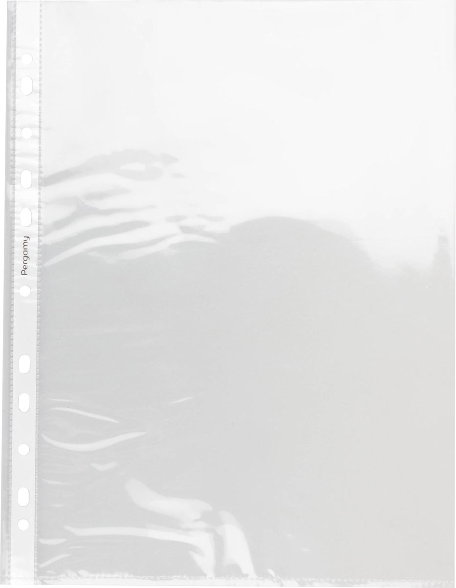 Pergamy showtas A4 transparant PP 60 micron 11-gaatsperforatie pak 100 stuks