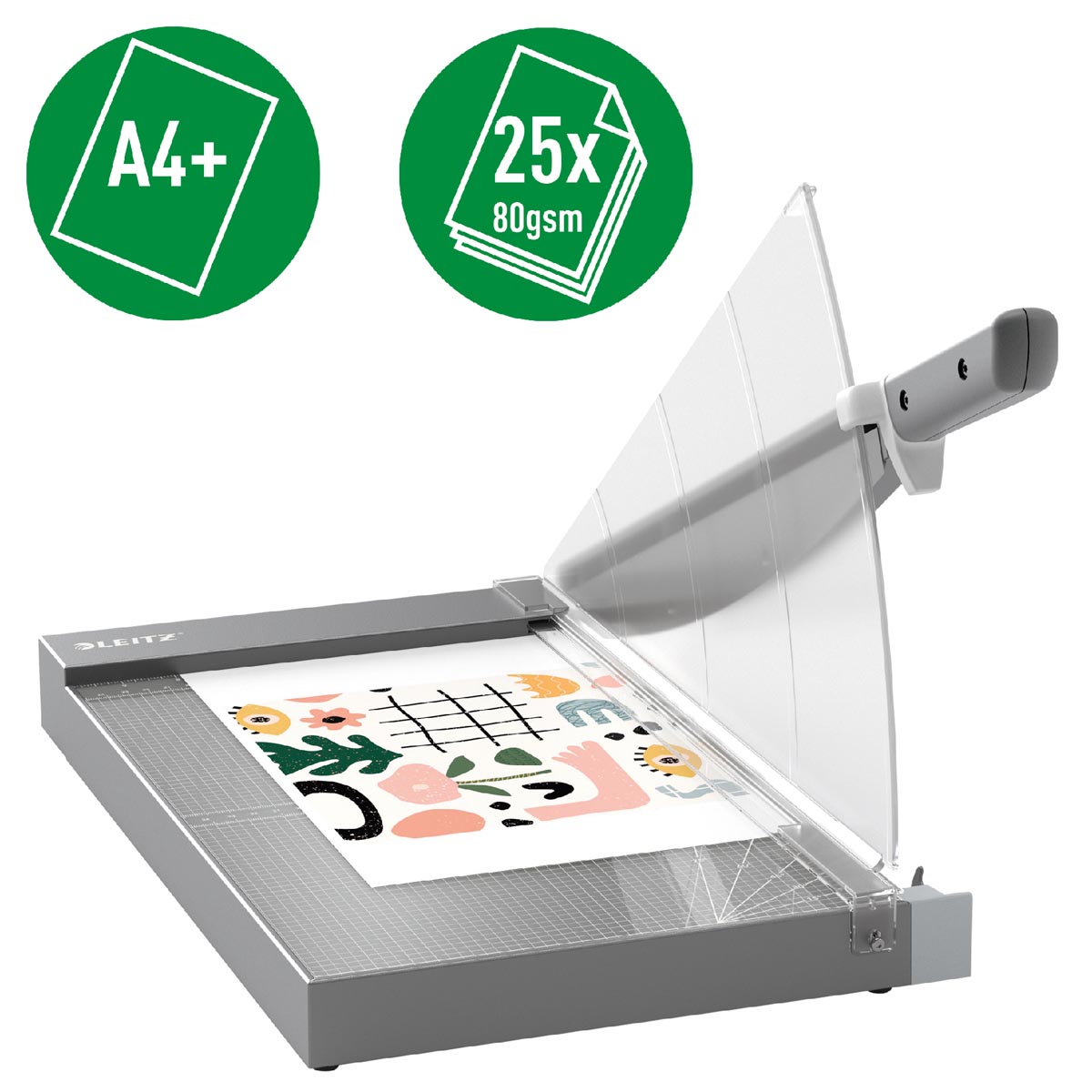 Leitz Precision hefboomsnijmachine Office Pro grijs A4+ snijcapaciteit 25 pagina's