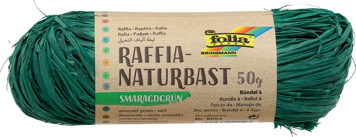 Folia raffia smaragdgroen 50 g knutselmateriaal