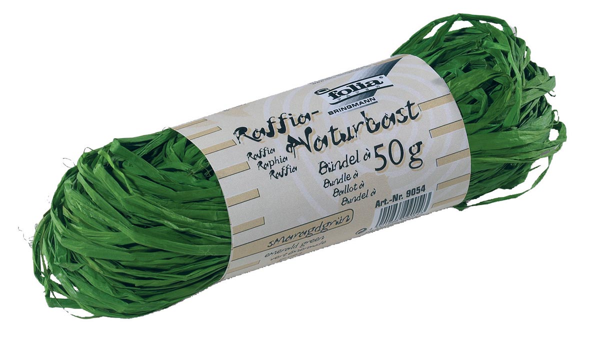 Folia raffia smaragdgroen 50 g knutselmateriaal
