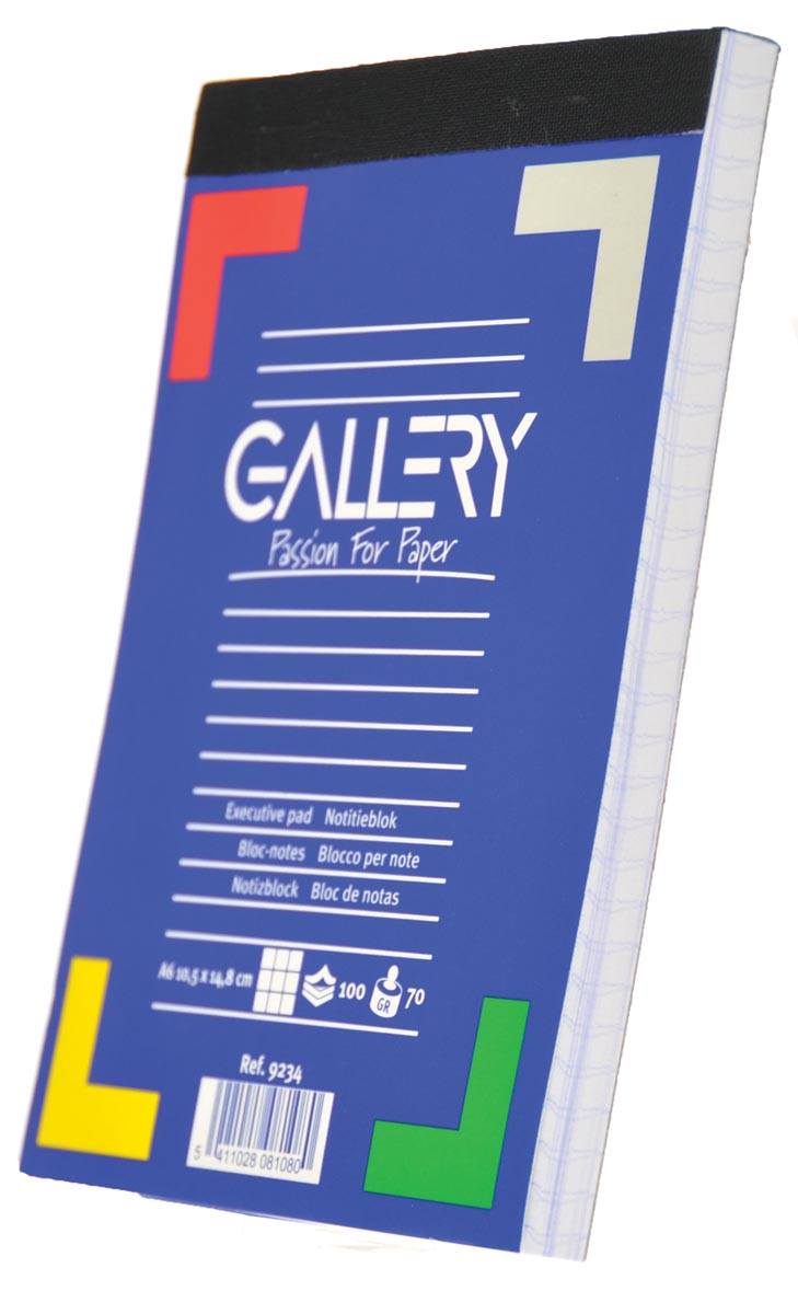 Gallery notitieblok A6 geruit 5 mm beige 200 pagina's houtvrij papier 70 g/m²
