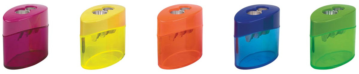 M+R potloodslijper Elliptic Swing 2-gaats met reservoir plastic geassorteerde kleuren