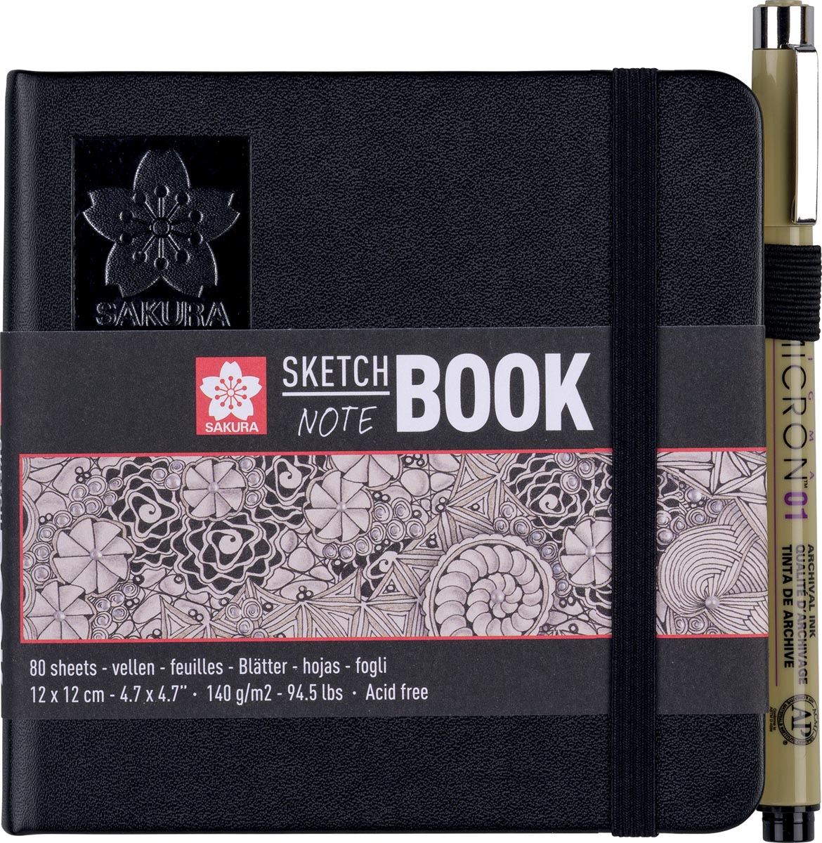 Sakura schetsboek 12 x 12 cm wit 140 g/m² 80 vel papier