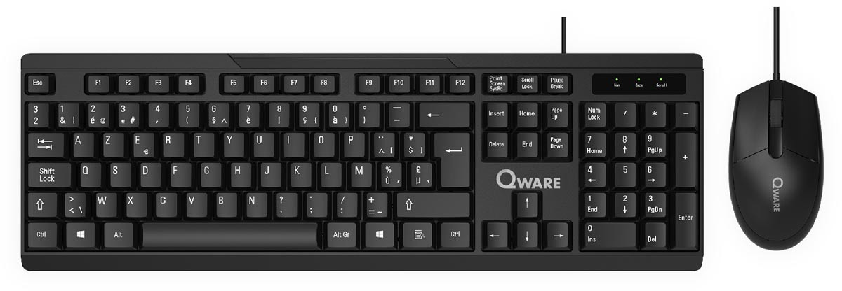 Qware Hamilton toetsenbord zwart qwerty 515x165x45 mm