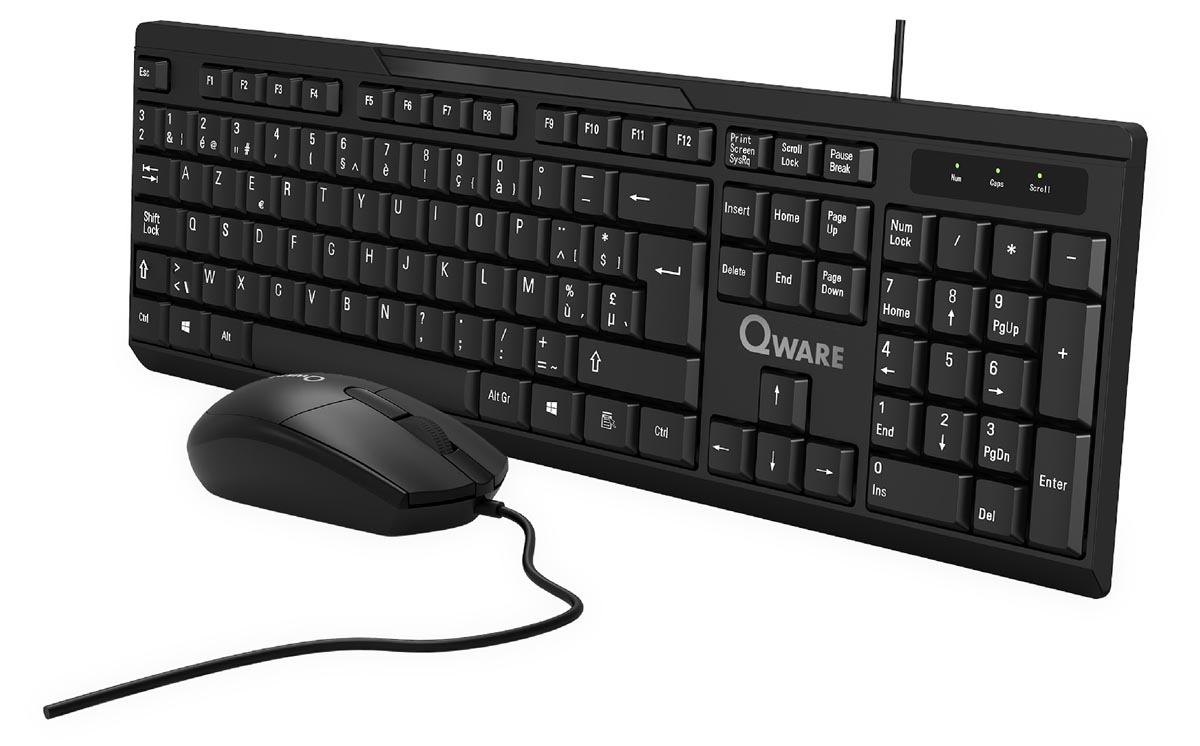 Qware Hamilton toetsenbord zwart qwerty 515x165x45 mm