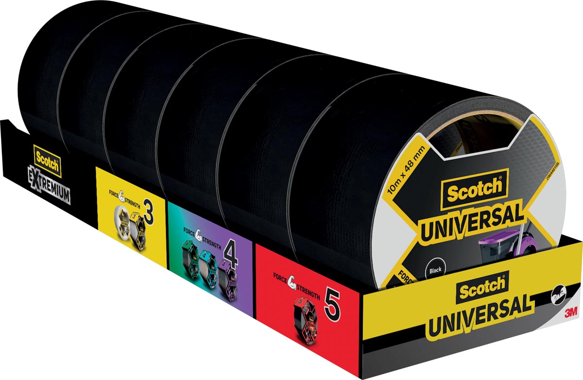 Scotch ducttape Universal zwart 48 mm x 10 m