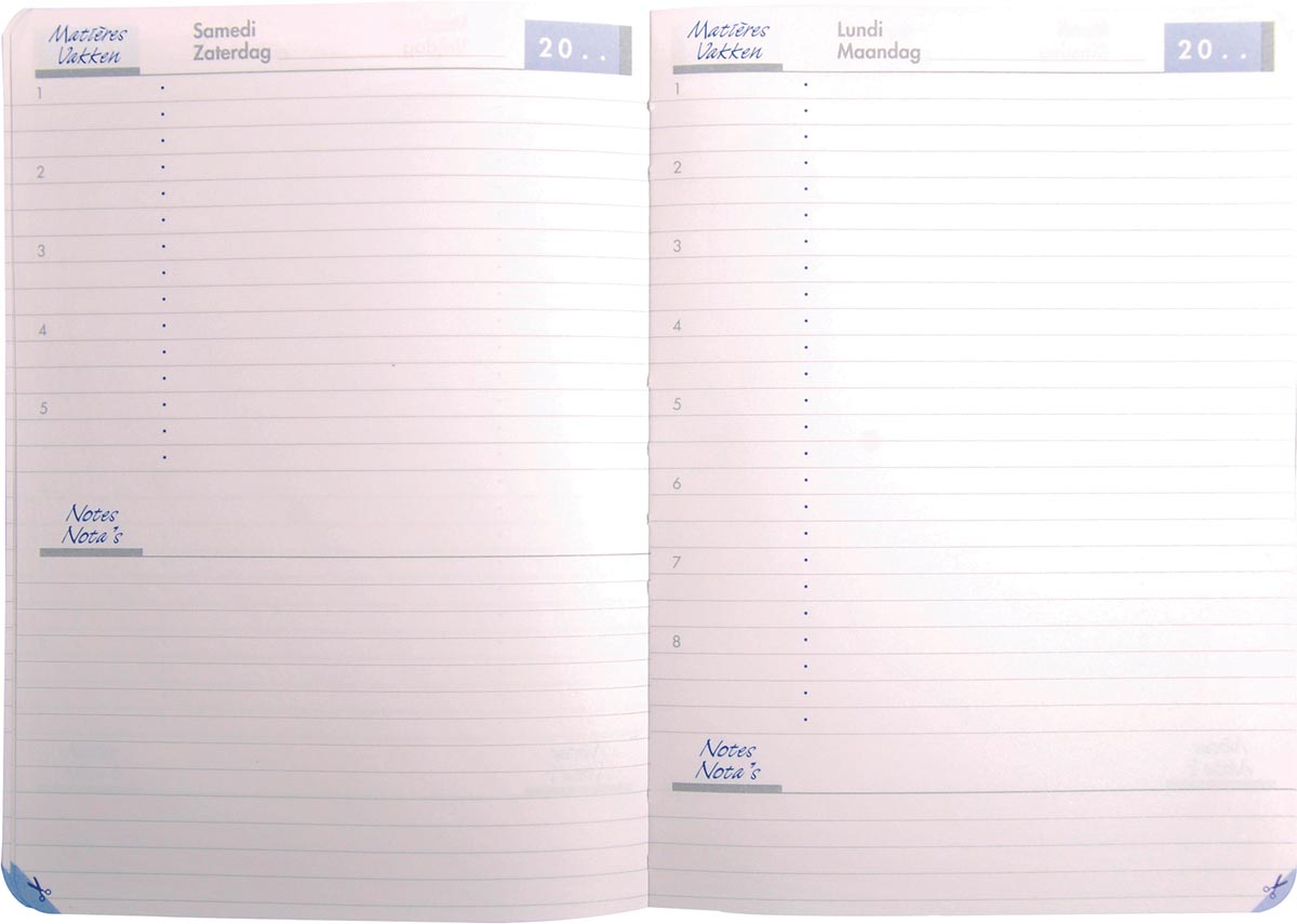 Clairefontaine schoolagenda, 2-talig, eeuwigdurend