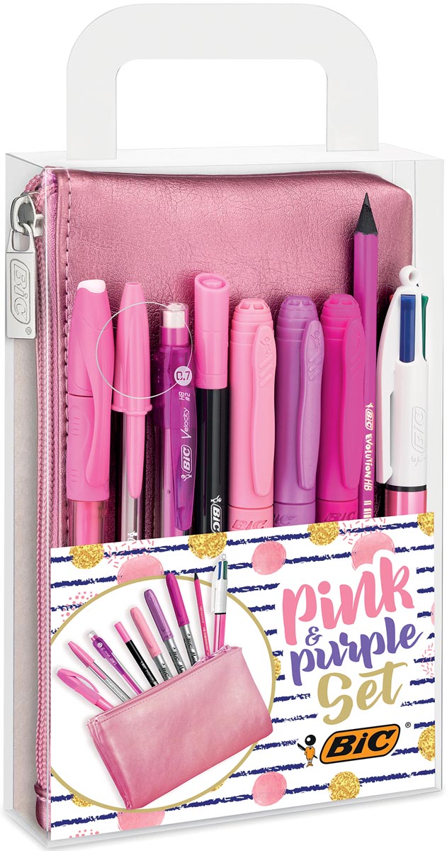 Bic Pink & Purple schrijfset 8-delig