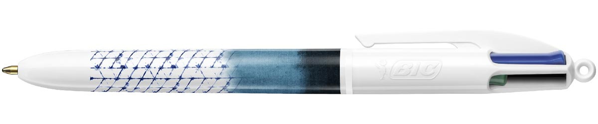 Bic Colours Tie-Dye Botanical 4-kleurenbalpen, medium, klassieke inktkleuren, display van 30 stuks