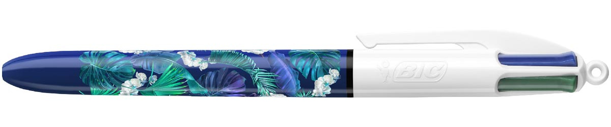 Bic Colours Tie-Dye Botanical 4-kleurenbalpen, medium, klassieke inktkleuren, display van 30 stuks