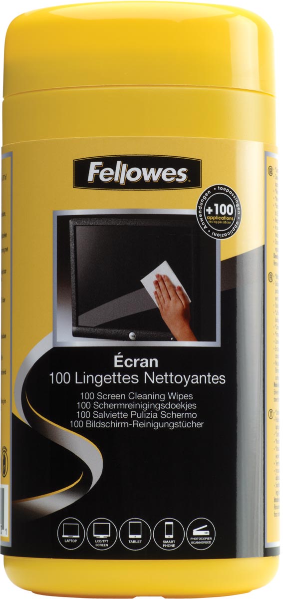 Fellowes schermreinigingsdoekjes bus 100 stuks 175x82 mm