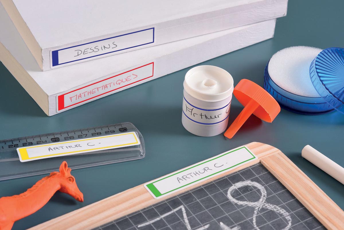 Avery Family gelamineerde etiketten, etui met 24 etiketten, geassorteerde formaten en standaard kleuren
